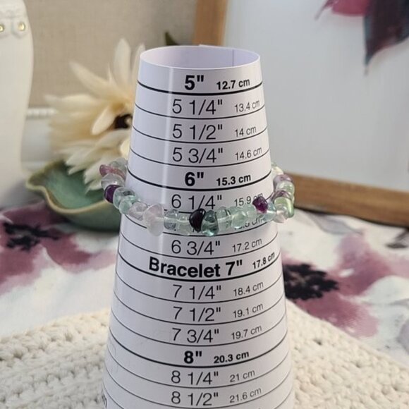 Natural Fluorite Chip Bracelet – Stretch Fit NWOT #CrystalHealing #Gemstone - Picture 5 of 6